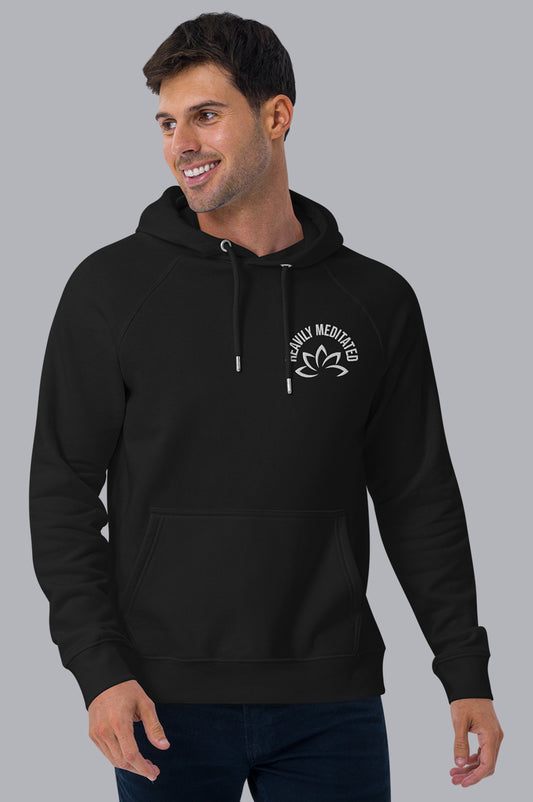 MENS ORGANIC HOODIE EMBROIDERY - HEAVILY MEDITATED