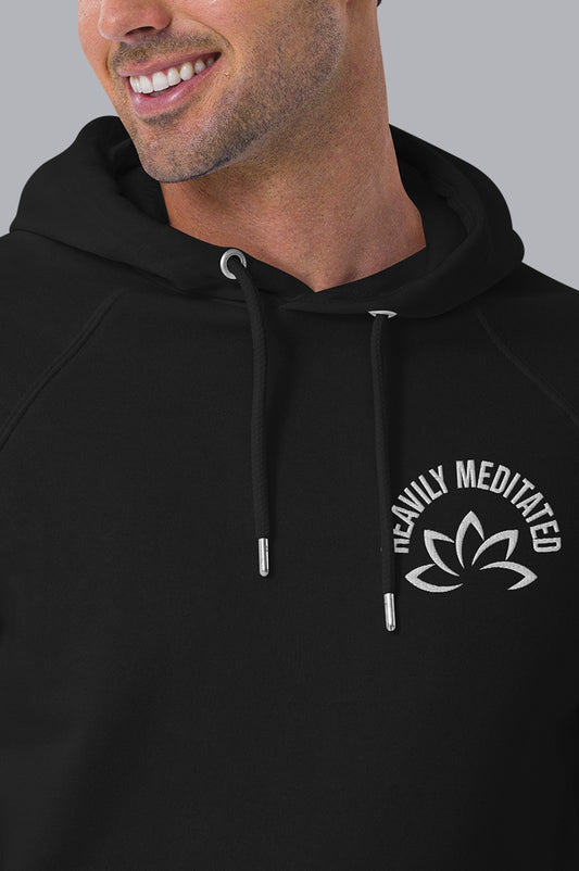 MENS ORGANIC HOODIE EMBROIDERY - HEAVILY MEDITATED