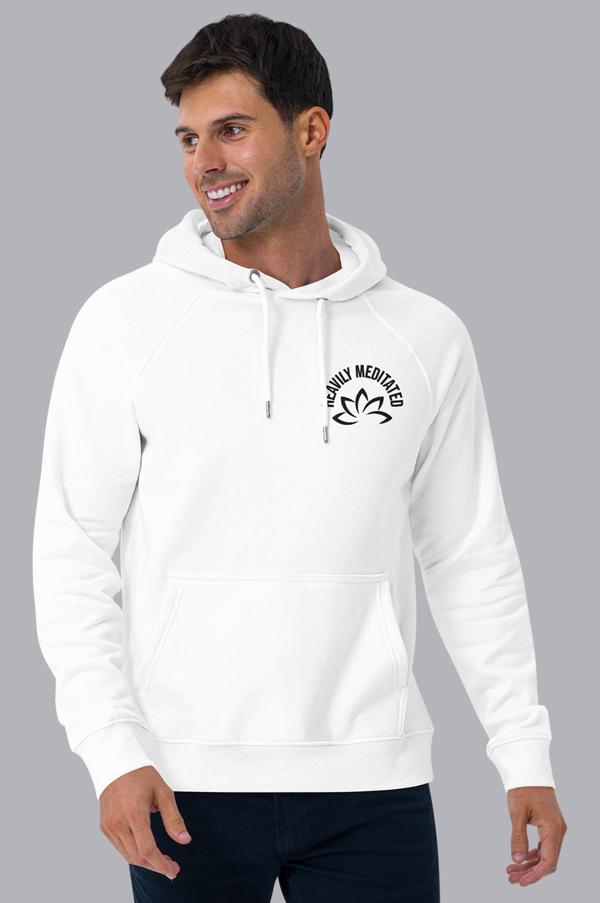 MENS ORGANIC HOODIE EMBROIDERY - HEAVILY MEDITATED