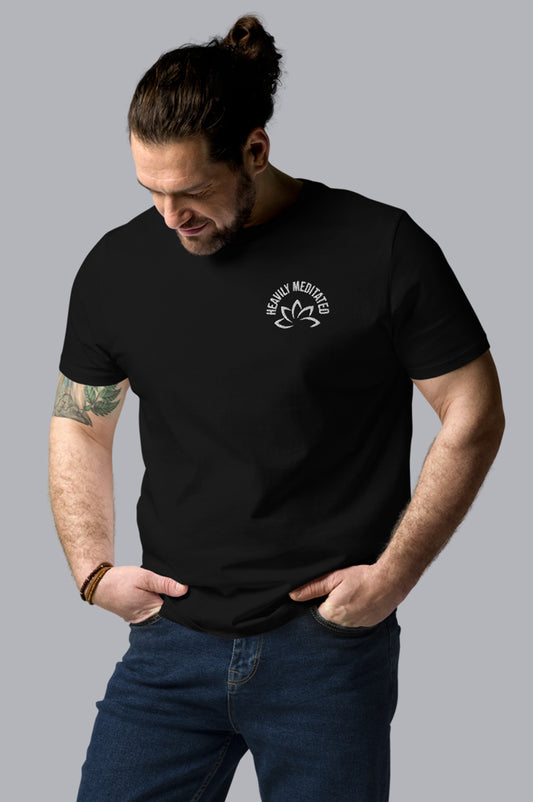 MENS ORGANIC EMBROIDERY TEE - HEAVILY MEDITATED