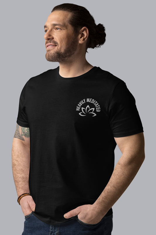 MENS ORGANIC EMBROIDERY TEE - HEAVILY MEDITATED