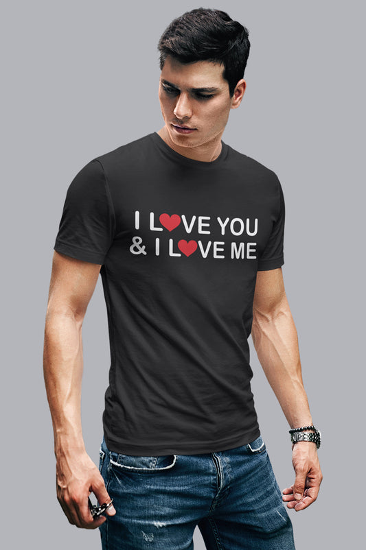 MENS ORGANIC TEE - I LOVE YOU & I LOVE ME