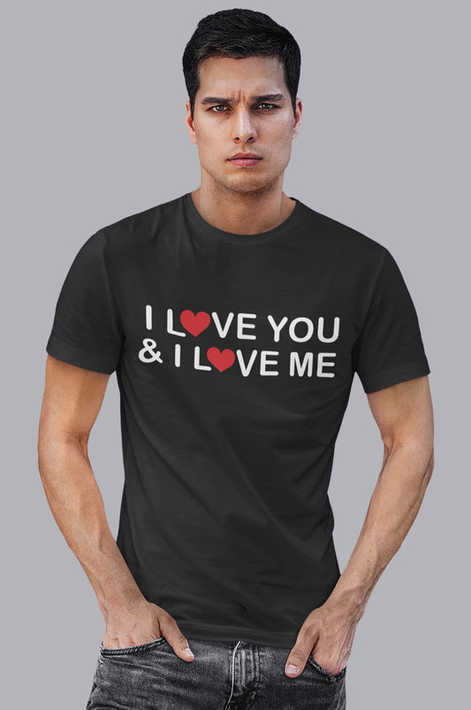 MENS ORGANIC TEE - I LOVE YOU & I LOVE ME