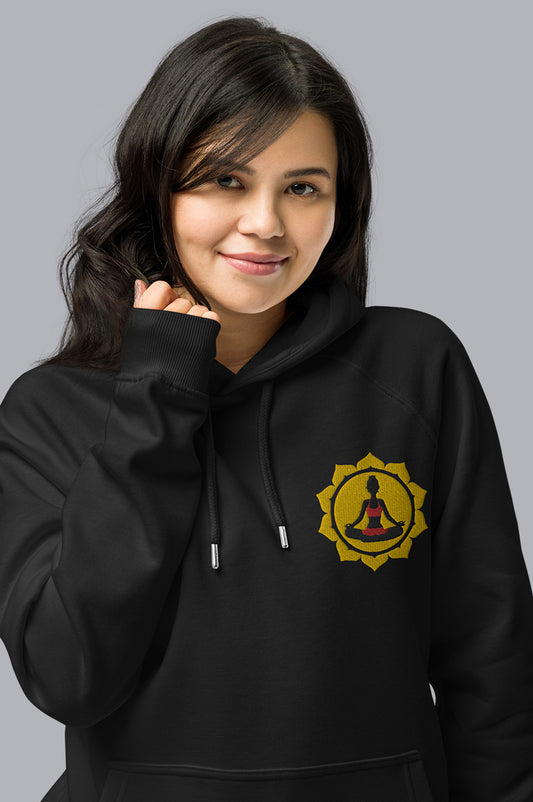 WOMENS ORGANIC HOODIE EMBROIDERY - SPIRITUAL BEING