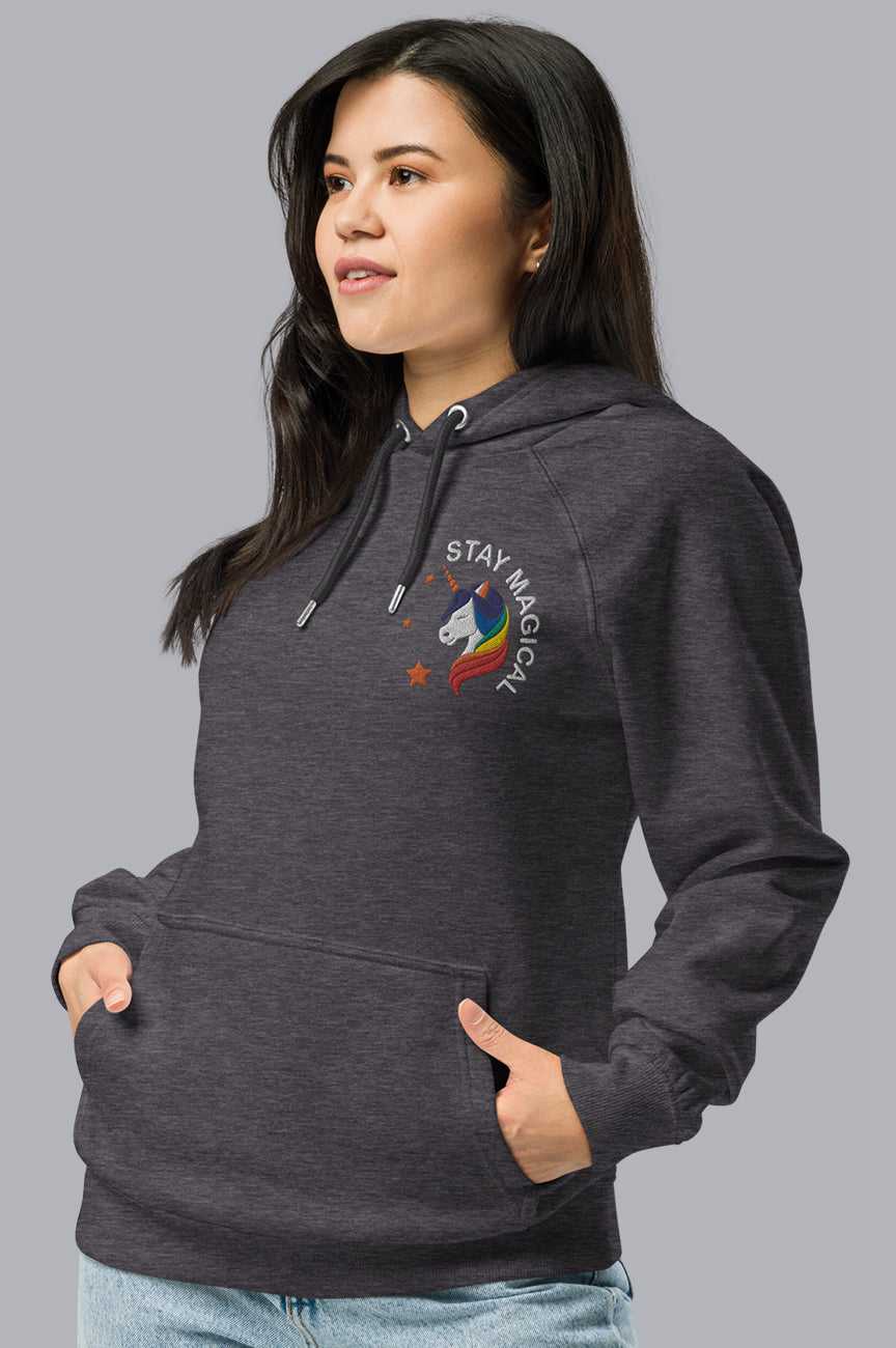 WOMENS ORGANIC HOODIE EMBROIDERY - STAY MAGICAL