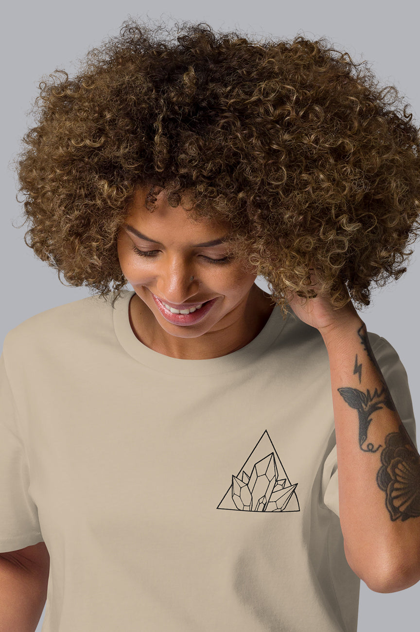 WOMENS ORGANIC EMBROIDERY TEE - I HAVE A CRYSTAL FOR THAT