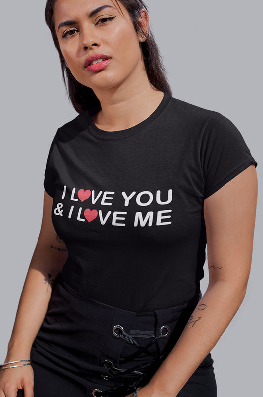 WOMENS ORGANIC TEE - I LOVE YOU & I LOVE ME